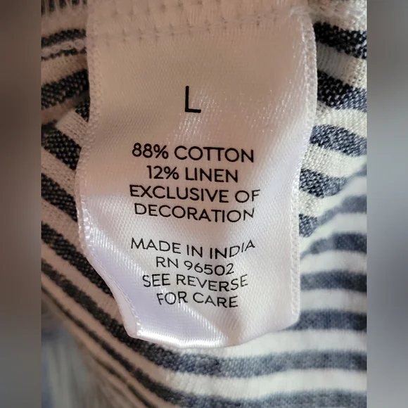 🌺Westport Navy Blue & White Striped Top - Picture 9 of 9